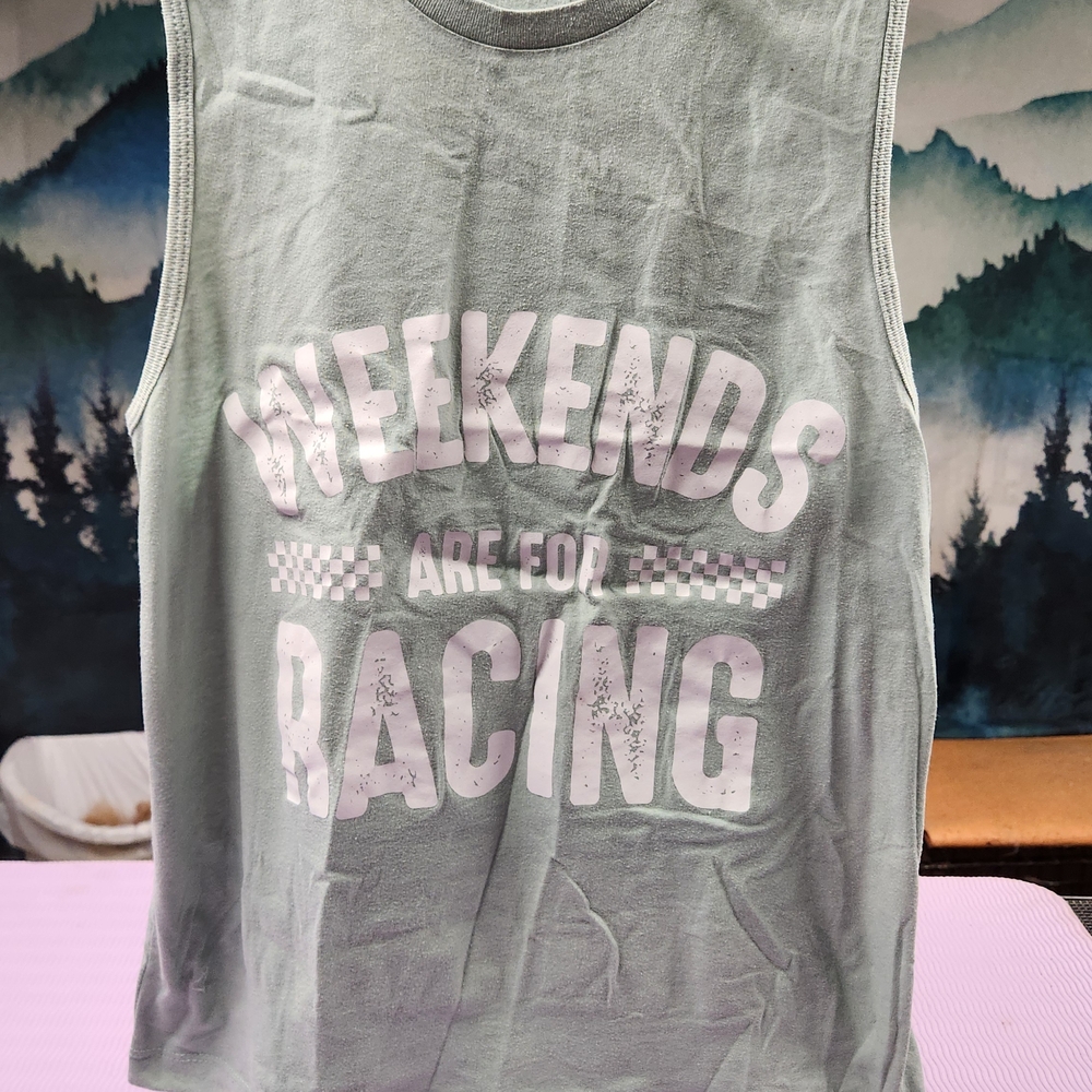 Bella Canvas Gray Tank Top - Weekends Are For Racing